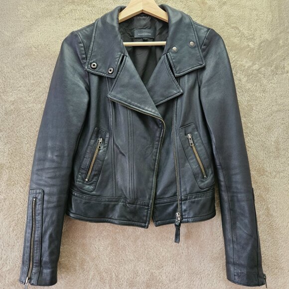 Mackage Jackets & Blazers - Mackage for Aritzia Leather Biker Jacket Full Zip Coat Pockets Women's Size XS